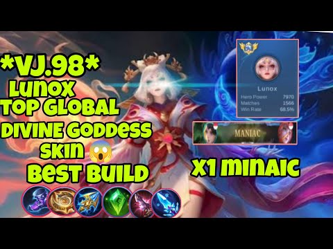 DIVINE GODDESS SKIN LUNOX TOP GLOBAL NO.15 WORLD RANK*VJ.98* BEST BUILD X MINIAC  1k matches  68% WR