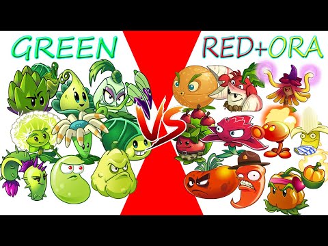 Team GREEN vs RED+ORANGE - Which Plant Team's Best? - PvZ 2 Team Plant