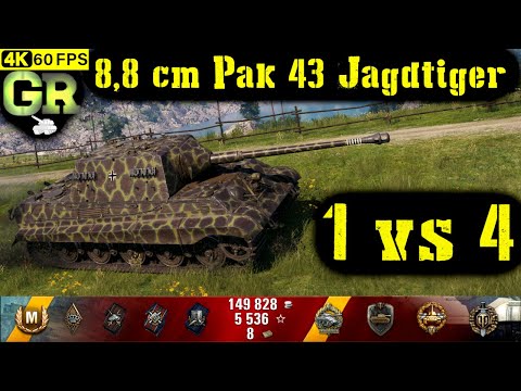 World of Tanks 8,8 cm Pak 43 Jagdtiger Replay - 8 Kills 5.3K DMG(Patch 1.4.1)