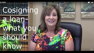 Cosigning a loan- what you should know