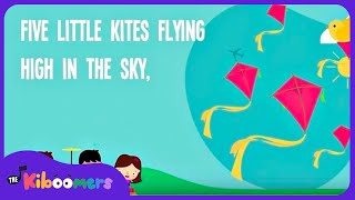 Five Little Kites | Kids Song | Lyrics | Spring | Nursery Rhyme | Numbers and Counting