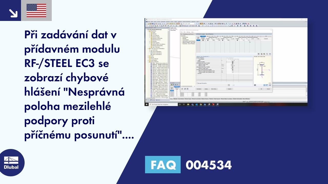 [EN] FAQ 004534 | Při zadávání dat v přídavném modulu RF-/STEEL EC3 se mi zobrazí chybové hlášení ...