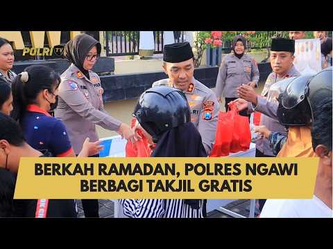 BERKAH RAMADAN, POLRES NGAWI BERBAGI TAKJIL GRATIS