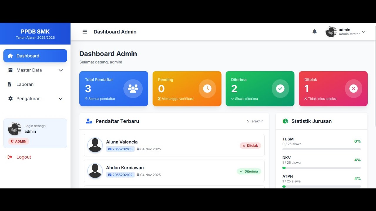 Aplikasi PPDB Sekolah Berbasis Web Terbaru! #sourcecodeaplikasi #website #ppdb