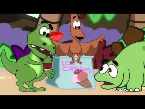 DINOVENTURES | T-REX Dinosaur Adventures | Ice Cream Disaster |  Dinosaurs Cartoon for Kids 🍧