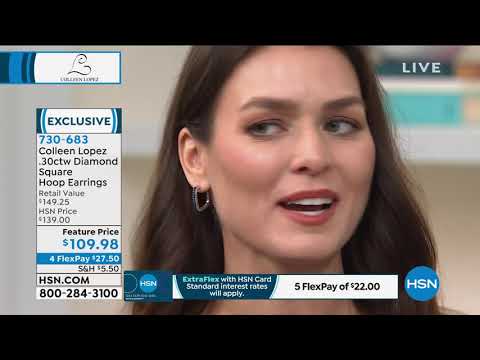 Colleen Lopez .30ctw Colored Diamond Square Hoop Earrings