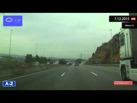 Driving through Catalunya (Spain) from L'Hospitalet de Llobregat to El Bruc 7.12.2015 Timelapse x4