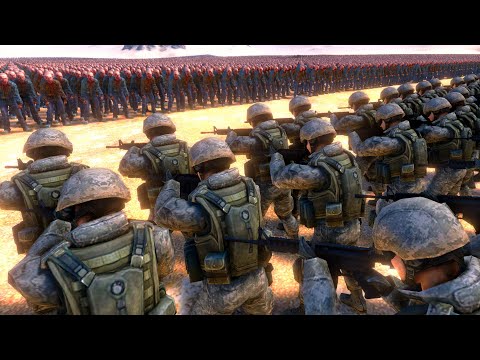 1,000 Modern Soldiers VS 100,000 ZOMBIE ARMY! - Ultimate Epic Battle Simulator UEBS