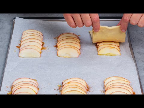 Dessert in 5 minutes! Just puff pastry and apples