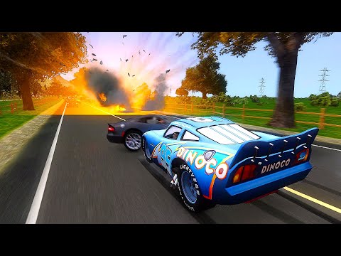 Crazy Dinoco McQueen Crashes - GTA 4 Real Car Crashes Ep.81