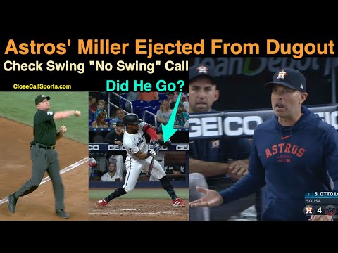 E117 - Carlos Torres Ejects Astros' Joshua Miller for Arguing Check Swing Ball (No Swing) Call