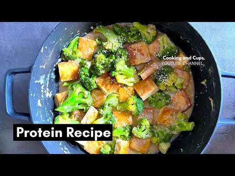 Sesame Tofu with Broccoli | Healthy Protein Recipe | Dinner in 20 minutes | Cooking and Cups