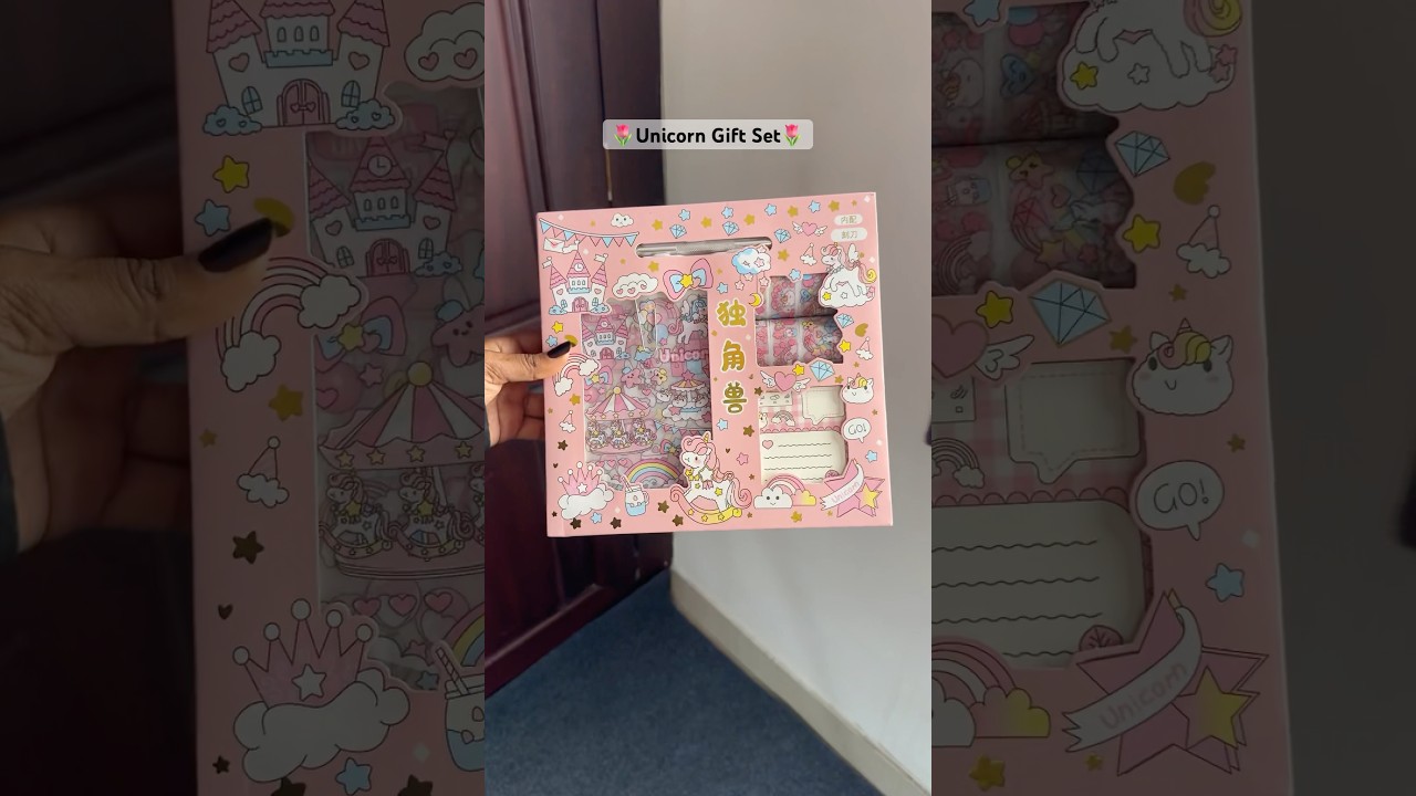 Cutest Unicorn Gift Set 🎁💝#kawaii #cute #mini #stationary #stationery #gift #giftbox