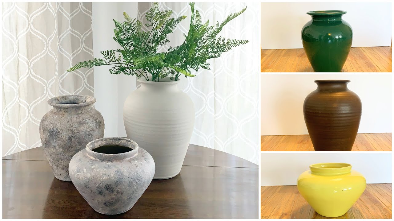 TRANSFORMAÇÃO - Aged vases Diy - muito fácil
