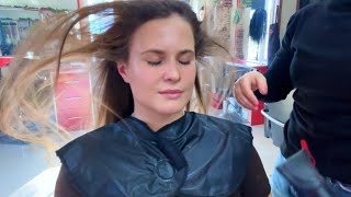 ASMR Hair Stylist Shorena– Long Hair Wash & Blow Dry in a Simple Beaut