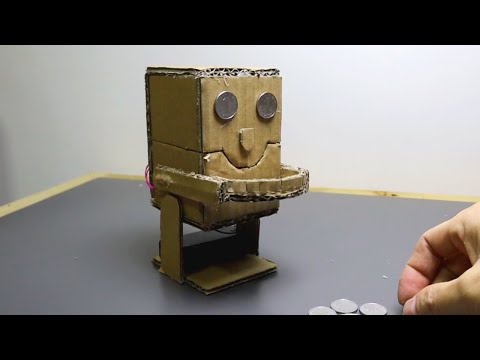 how to make an Robot Monster piggy bank that eats coins (Very easy)