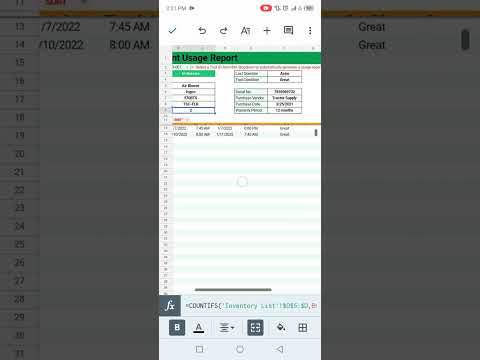 Equipment Usage Tracking In Google Sheets