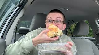 Sweet and savory eats - traditional chicken salad croissant sandwich from Safeway deli