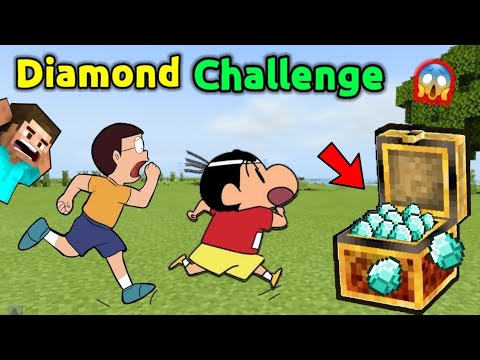 Diamond Challenge In Minecraft 🤑 || Shinchan Vs Nobita 😱 || Shinchan Minecraft || Doraemon Minecraft