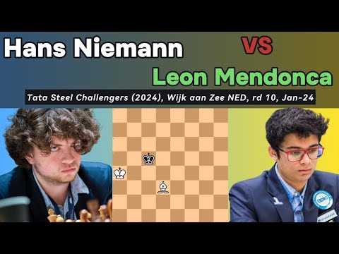 Hans Niemann vs Leon Mendonca |Tata Steel Challengers (2024), Wijk aan Zee NED, rd 10, Jan-24