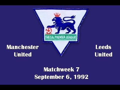 FA Premier League. Season 1992-93. Matchweek 7. Manchester United - Leeds United - 2:0. Highlights.