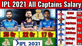 IPL 2021 All Teams Captains List and Their Salary | IPL 2021 All Teams Captains New Salary