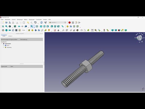 FreeCAD 0.20 Animation of screwing a nut onto a screw