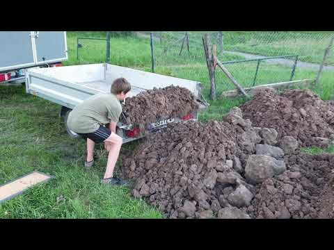 Anhänger in Sekunden abladen, 1To Erde, Rollboden selbst konstruiert