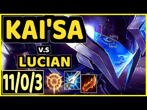 XDSMILEY (KAI'SA) vs LUCIAN - 11/0/3 KDA BOTTOM ADC CHALLENGER GAMEPLAY - EUW