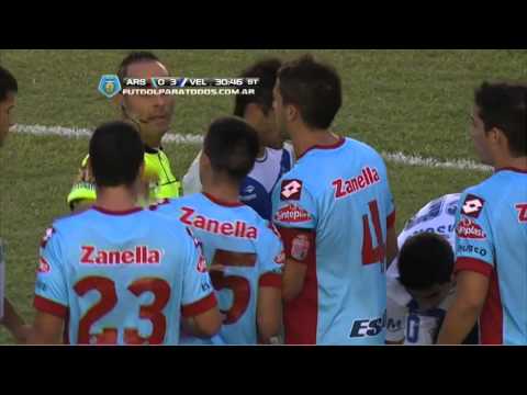 Expulsión de Pérez. Arsenal 1 - Vélez 3. Fecha 2. Torneo Final 2014. Fútbol Para Todos