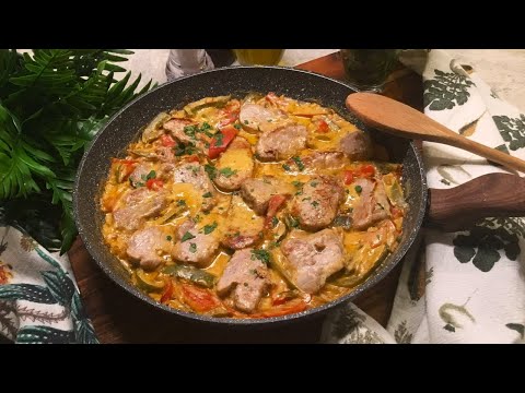 Filet mignon à la crème et aux poivrons - filet mignon with cream and peppers