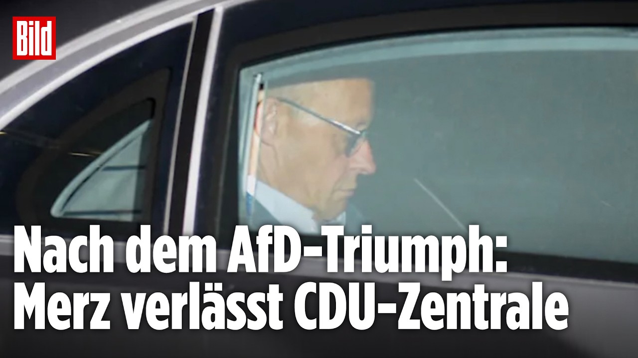 KANZLER MIT ERNSTER MIENE: Merz verlässt nach Sachsen-Anhalt-Drama die CDU‑Parteizentrale