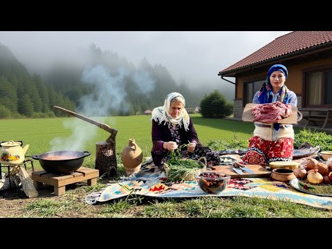 Village Life in IRAN! Slow-Cooked Beef Mosamma with Onions & Dried Plums