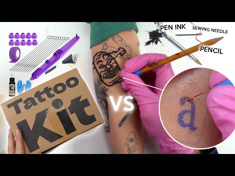 DIY TATTOO ꜱᴛɪᴄᴋ ɴ ᴘᴏᴋᴇ ~ (STUFF FROM HOME) vs (KIT FROM AMAZON)