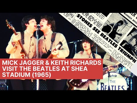 Mick Jagger & Keith Richards Visit The Beatles at Shea Stadium Concert (1965)