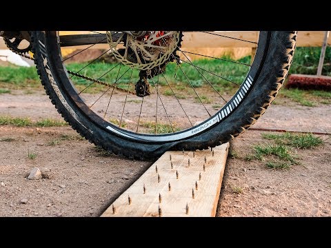 Flat Tire Long Jump Challenge 2 - MTB NAGELBRETT CHALLENGE!