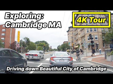 Cambridge Massachusetts |  Harvard University Area | Mass Ave & Main St | Dashcam Tour [4k]