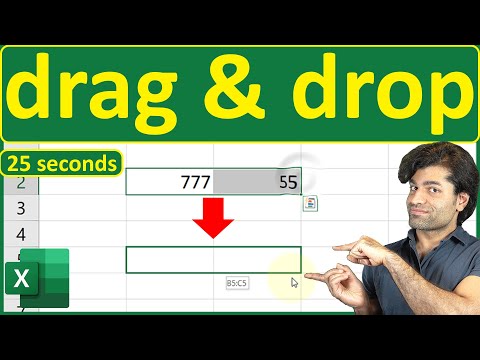 How to drag and drop cell in Excel