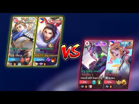 TOP GLOBAL ZILONG + ALUCARD vs TOP GLOBAL WANWAN + ANGELA | WHO WILL WIN = MLBB