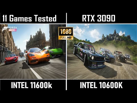 Intel i5 11600k vs 10600k Gaming Benchmark Comparison RTX 3090