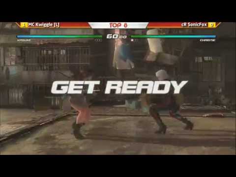 Defend the North 2015 - DOA5LR - Grand Final - MC Kwiggle (Kasumi) vs cR SonicFox (Christie)
