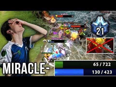 Miracle- Templar Assassin vs LVL 21 Dotaplus BH Spammer 1v2 Gank me More - Dota 2