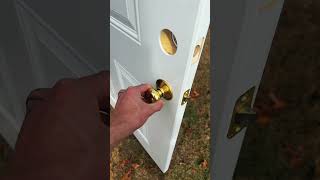 Exposed hinges make it easy to get in a locked door