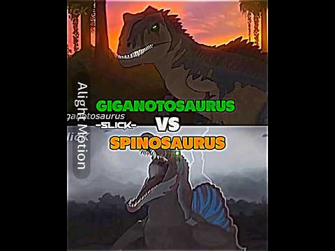 Slick Giganotosaurus vs Slick Spinosaurus | #jurassicworld  #animation #battle #shorts