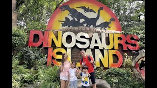 Lia and Rocco at Dinosaurs Island