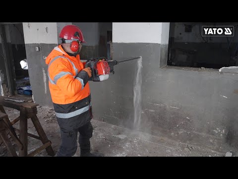 Бензомолот відбійно-обертовий YATO, з SDS MAX захопом,P= 1.3кВт,J=45 Дж,3200 уд/хв,бак-1,3л,0,6л/год