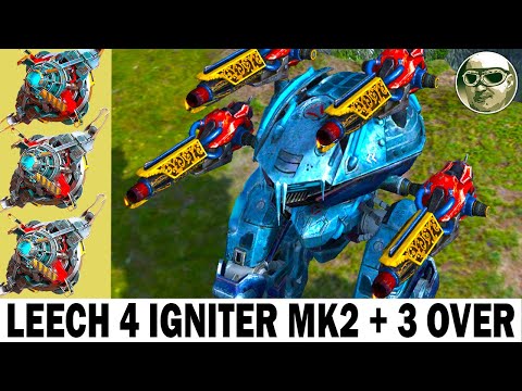 FROZEN LEECH 4 IGNITER MK2 & 3 OVERDRIVE UNIT 6 LVL WAR ROBOTS PILOT ADRIAN CHONG! + 110% DAMAGE