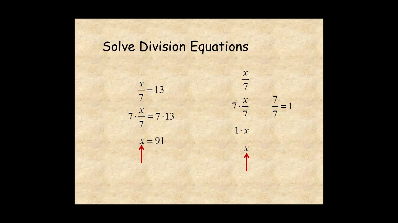 Grade 6 Solve Division Equations