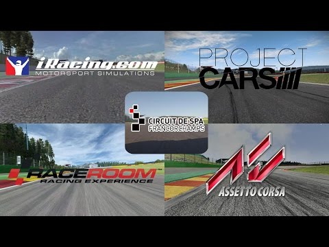 iRacing vs R3E vs Project Cars vs Assetto Corsa vs Real Life @ Spa