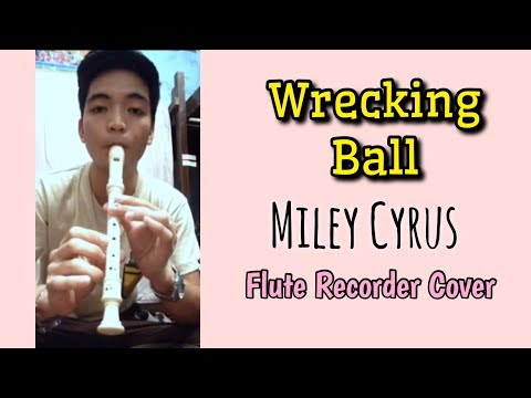 WRECKING BALL- Miley Cyrus Flute Recorder Notes / chords / Flute Tutorial